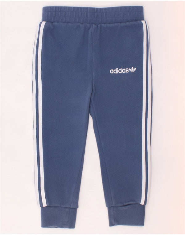 Adidas Baby Boys Joggers Tracksuit Trousers 18-24 Months Blue Cotton