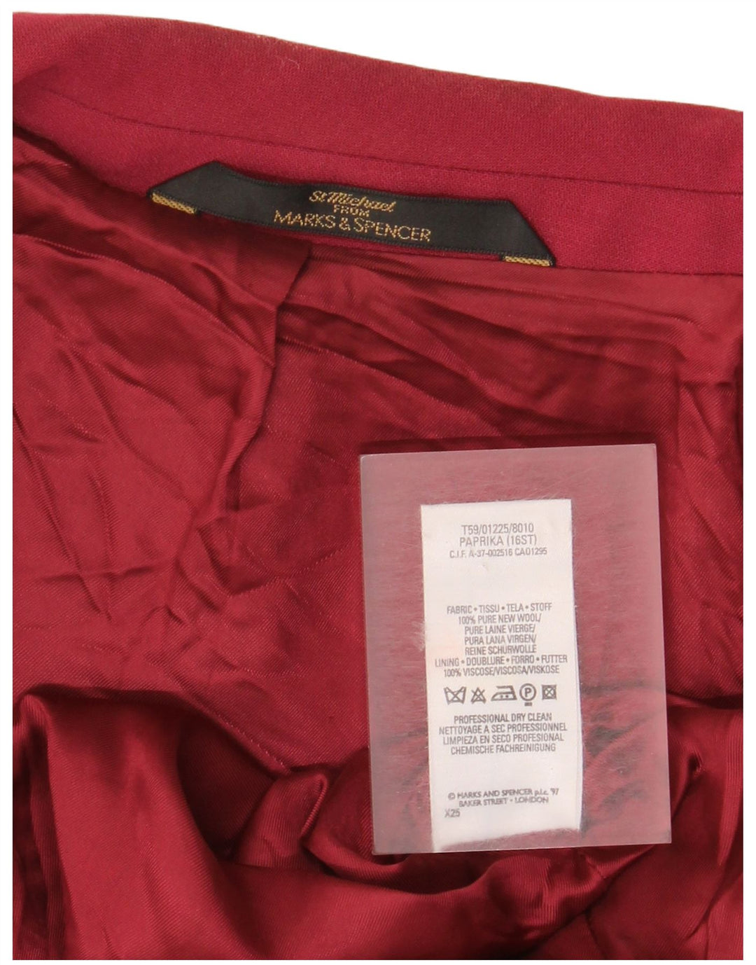 Giacca blazer da donna Marks & Spencer vestibilità standard UK 16 grande bordeaux