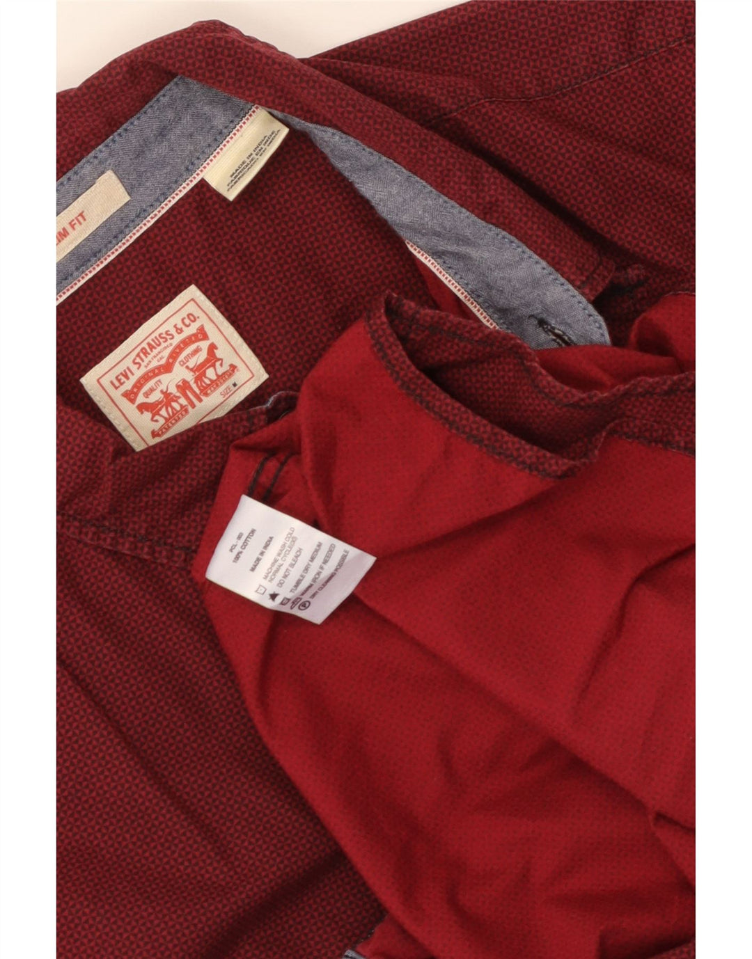 LEVI'S Camicia Slim Fit da Uomo in Cotone Maculato Rosso Medio