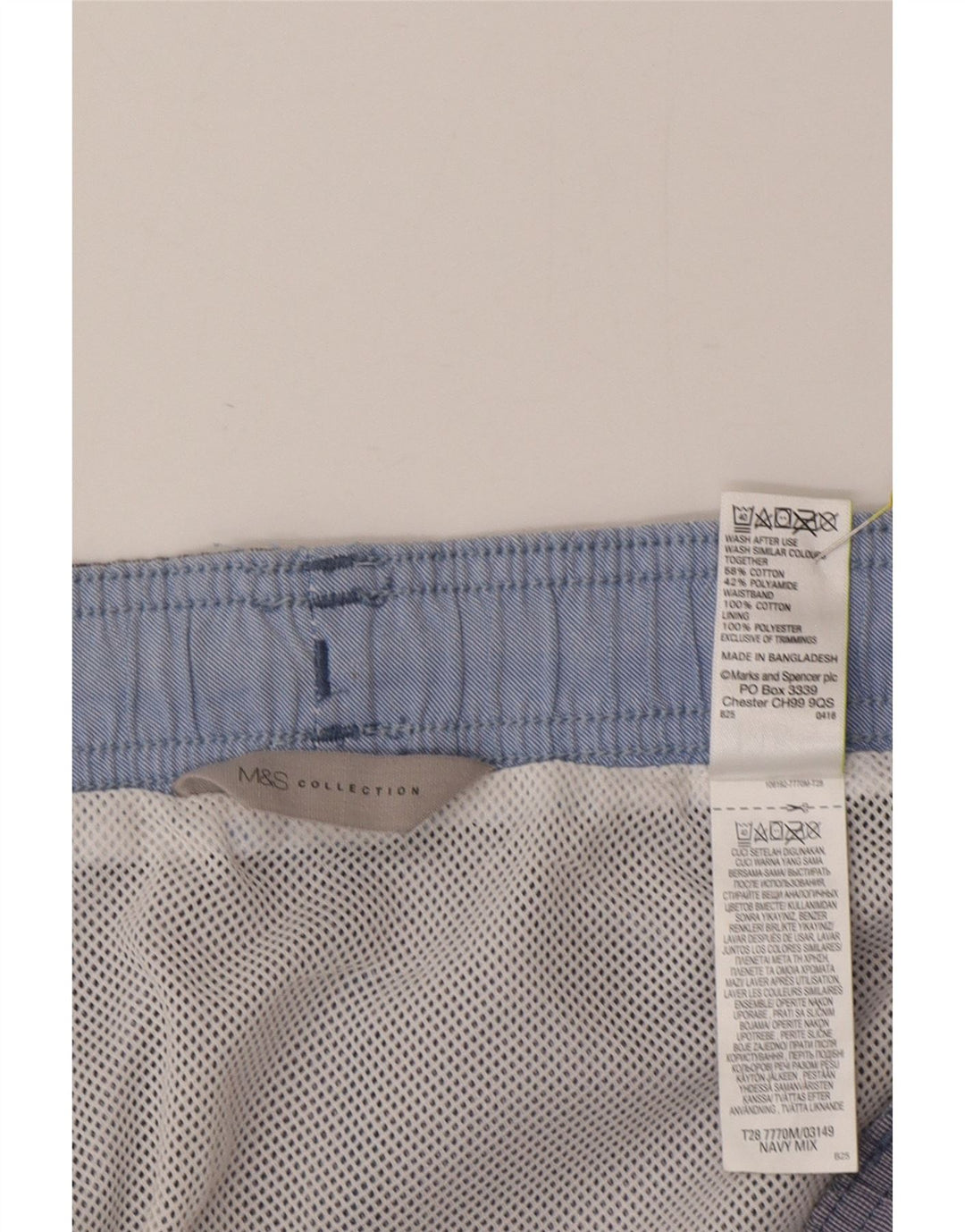 Pantaloncini da bagno da uomo Marks & Spencer grandi in cotone blu