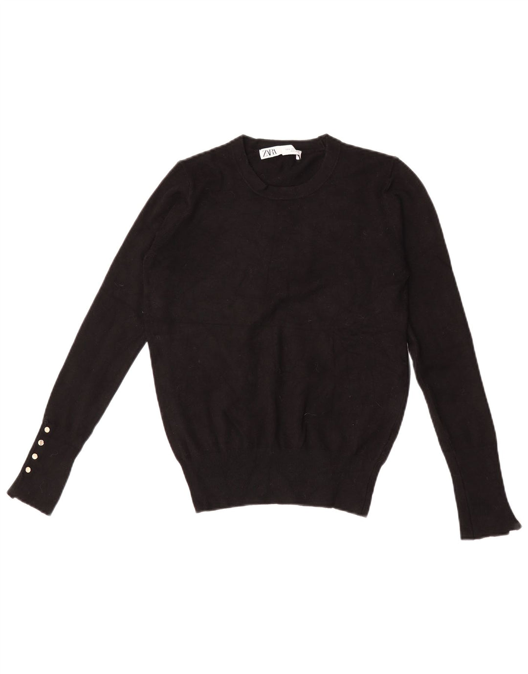 Maglione maglione girocollo da donna Zara UK 10 piccolo nero