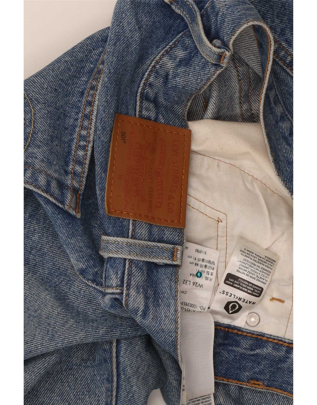 Jeans dritti 501 da donna Levi's W26 L32 cotone blu