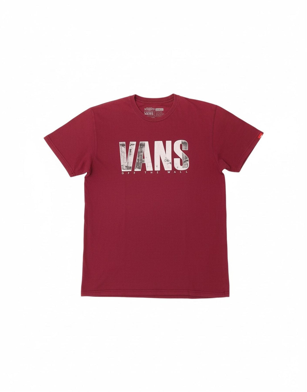 VANS Mens Classic Fit Graphic T-Shirt Top Medium Maroon Cotton