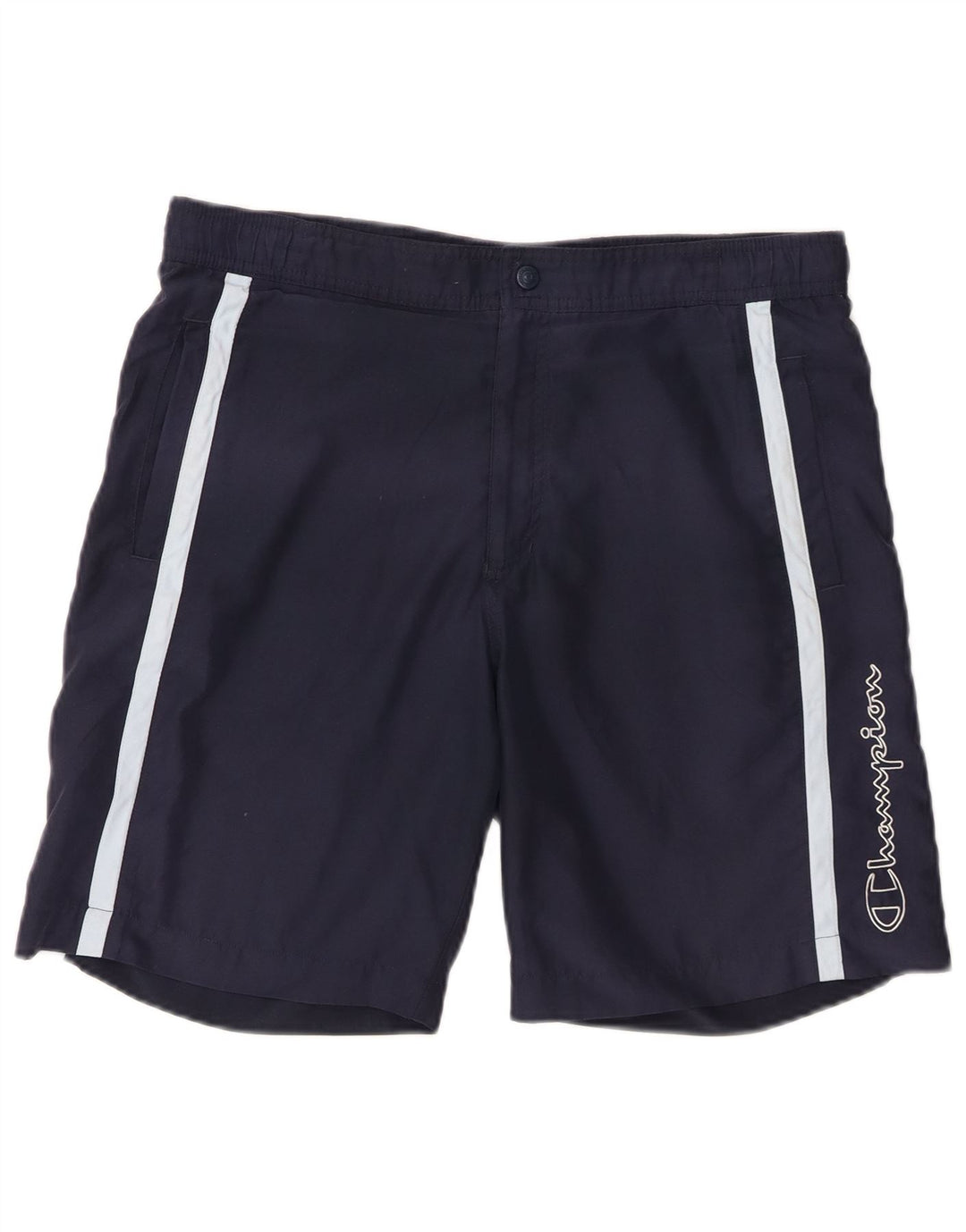 Pantaloncini sportivi grafici da uomo Champion, poliestere color block medio blu navy