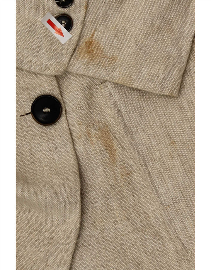 Giacca blazer doppiopetto da donna Zara UK 14 Lino beige medio