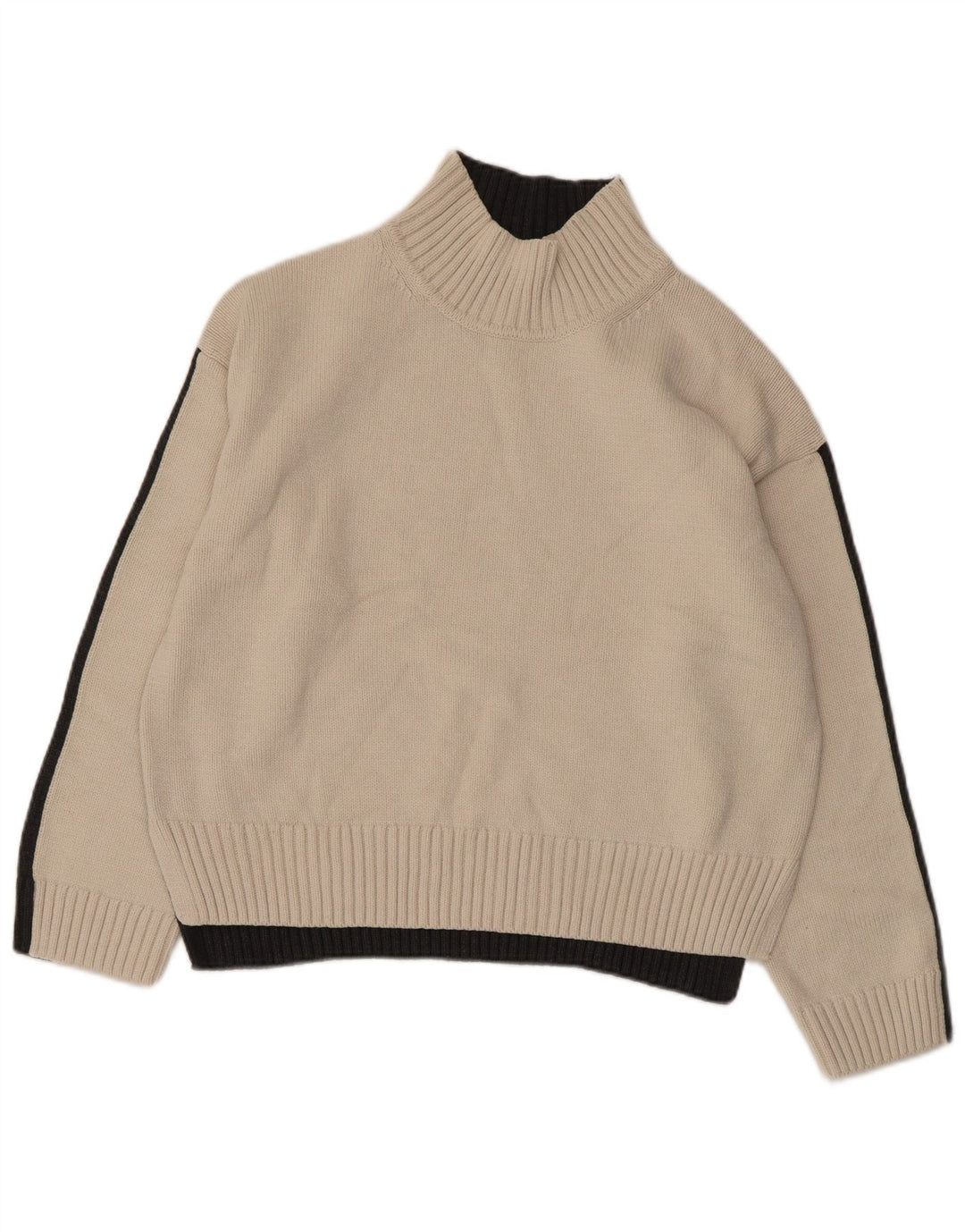 MARKS & SPENCER Maglione da donna con collo dolcevita UK 14 Medio Bianco