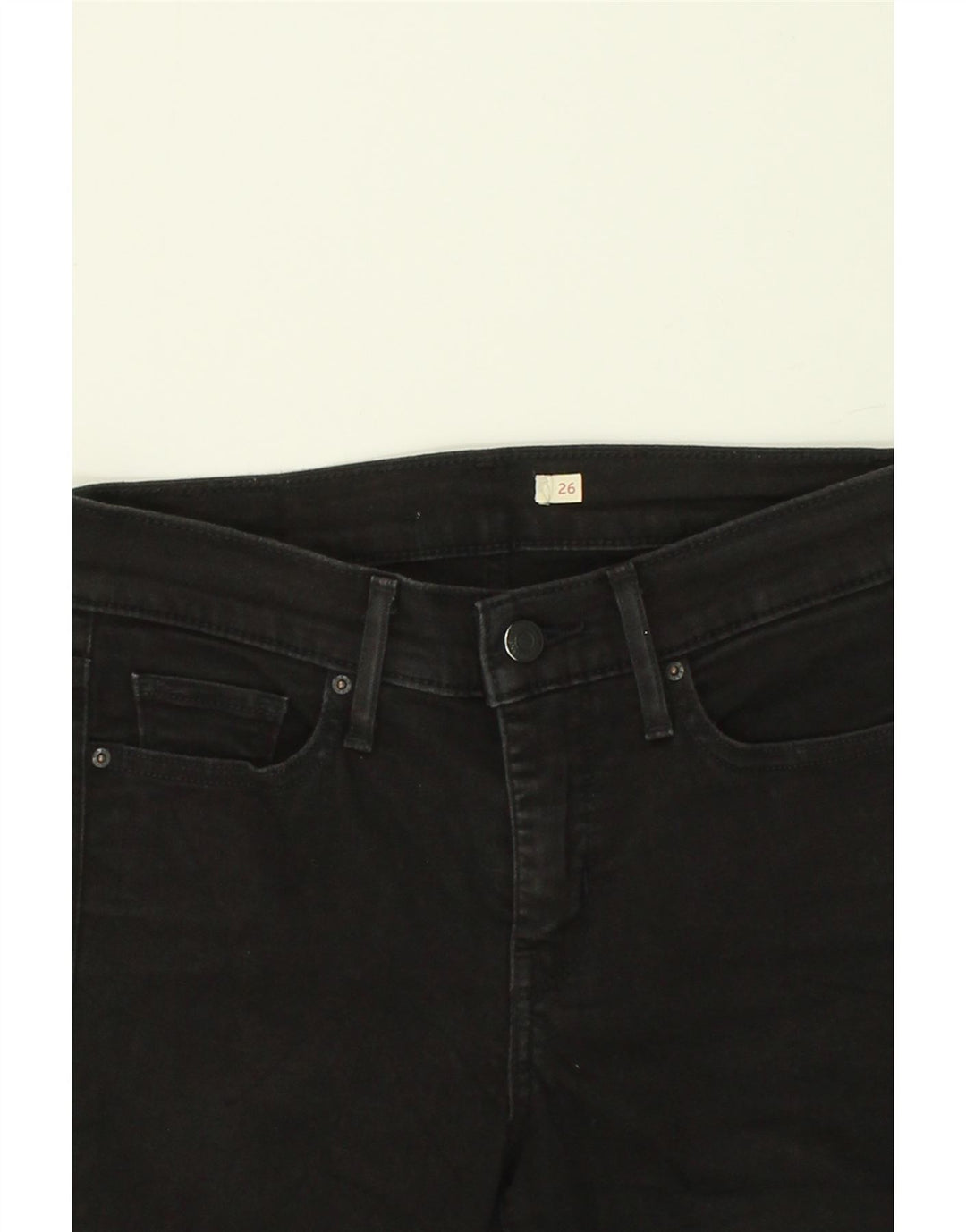 LEVI'S Womens Skinny Jeans W26 L31  Black Cotton Vintage Levi's and Second-Hand Levi's from Messina Hembry 