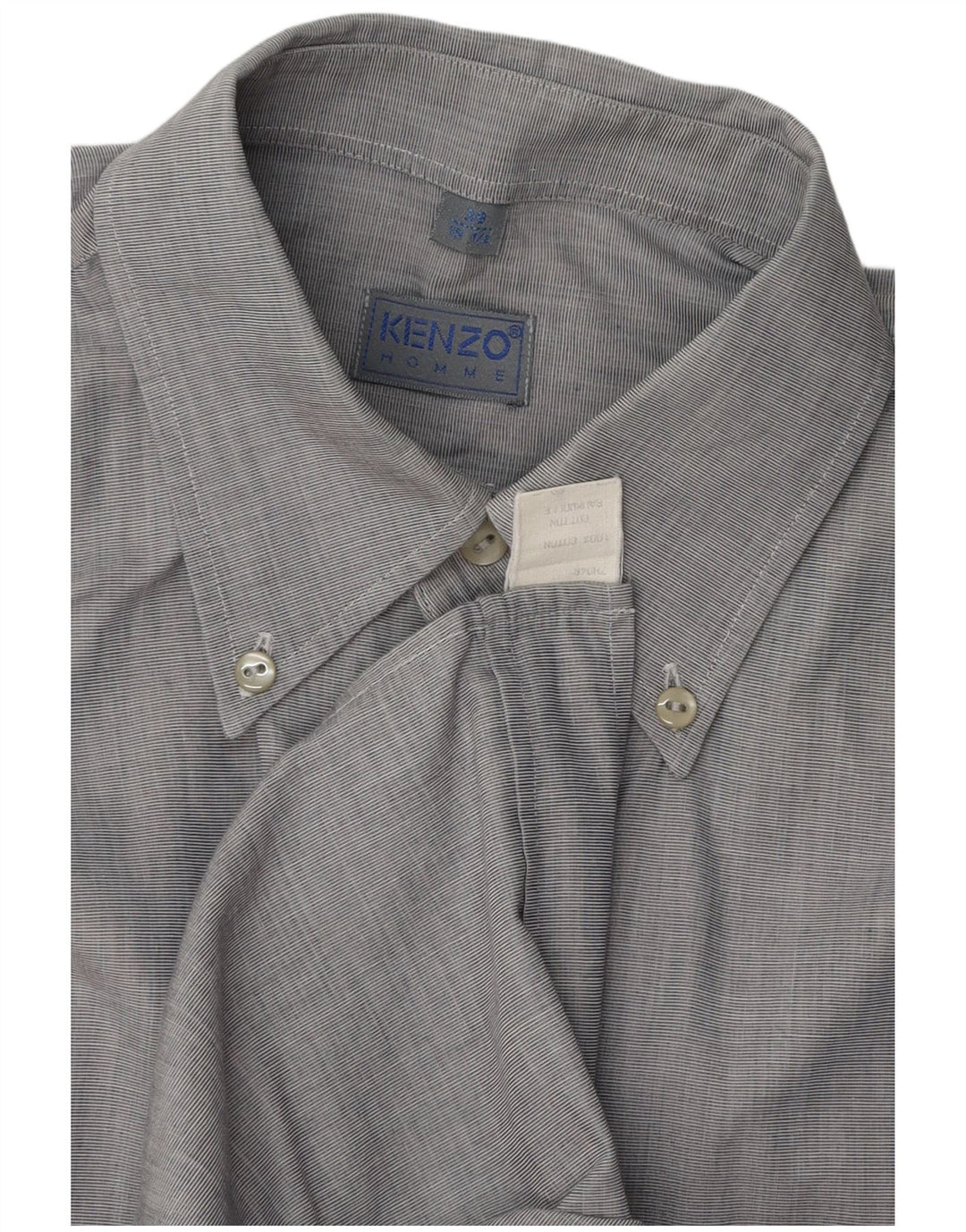 Camicia da uomo Kenzo taglia 39 15 1/2 cotone grigio medio