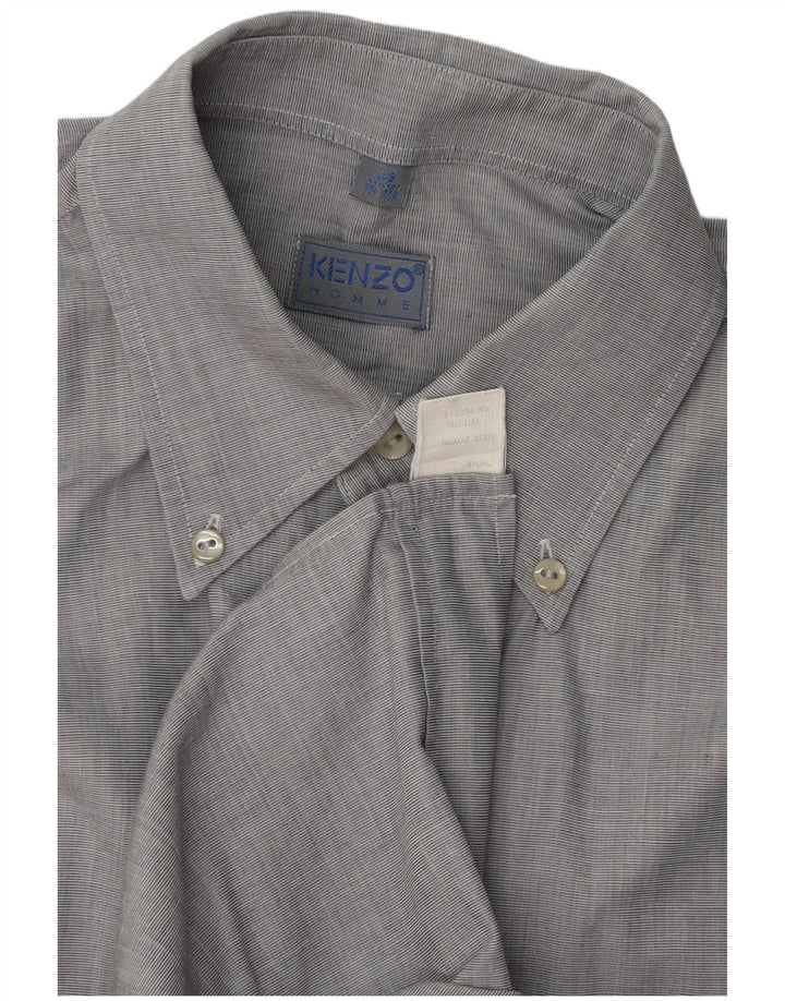 Camicia da uomo Kenzo taglia 39 15 1/2 cotone grigio medio