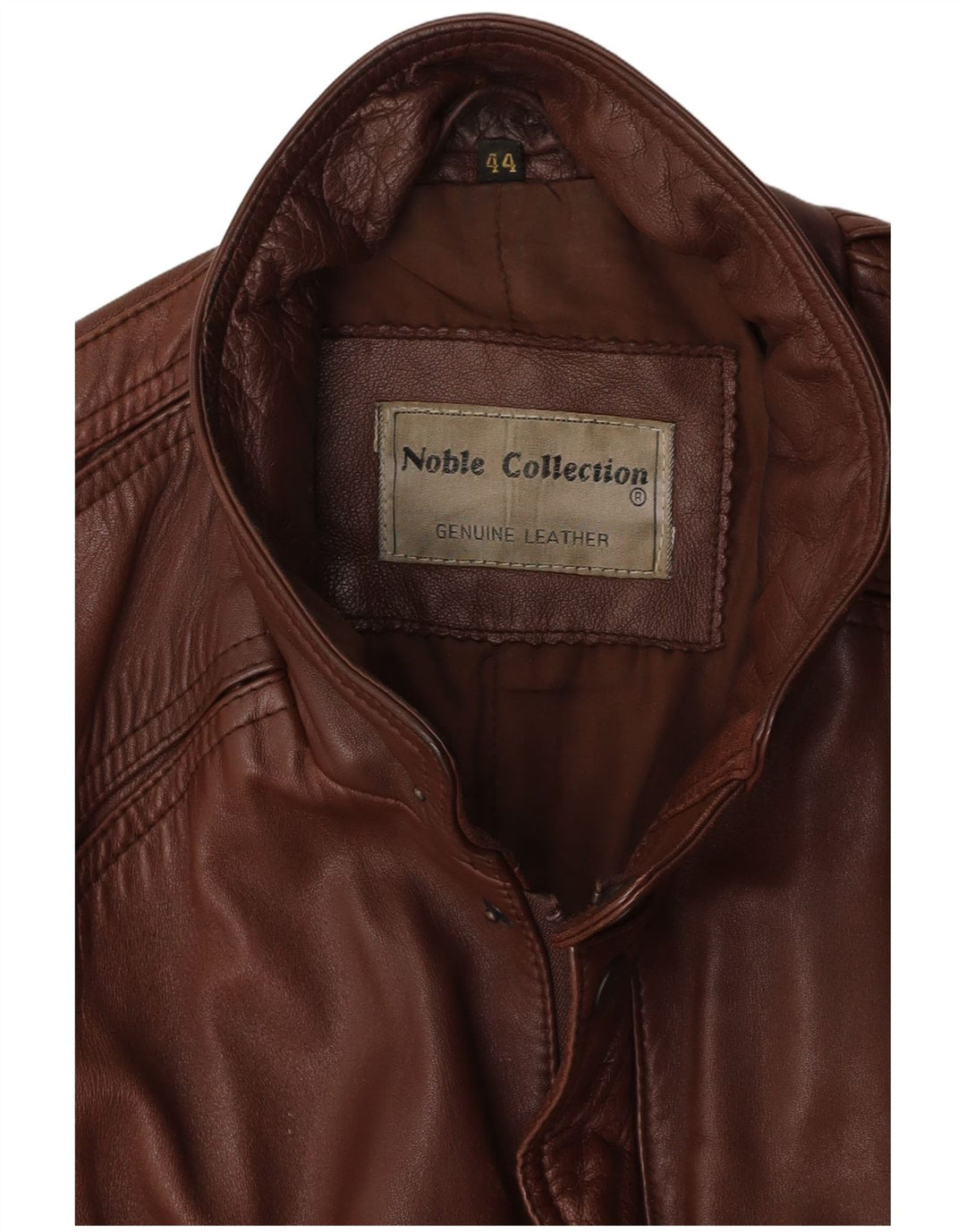 NOBLE Giacca in pelle da uomo vestibilità ampia EU 44 XS in pelle marrone