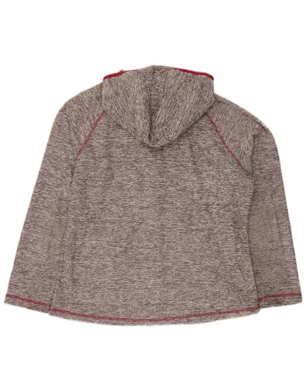 WEIRD FISH Maglione con cappuccio e zip da donna UK 14 Grande poliestere screziato grigio