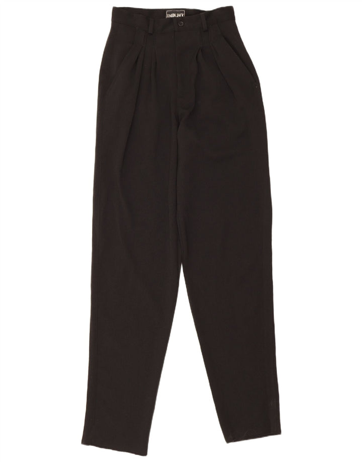 Pantaloni da abito vintage da donna con pedge IT 44 medio W26 L35 poliestere nero