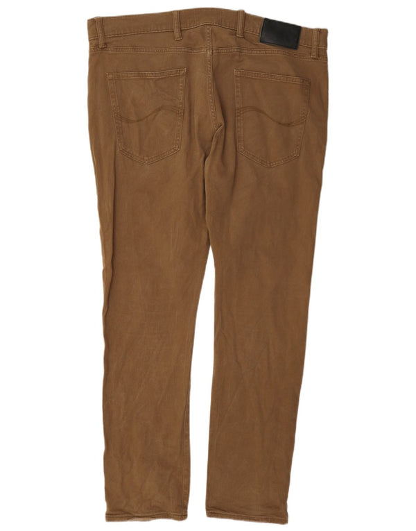 Pantaloni casual slim da uomo Marks & Spencer W38 L31 cotone marrone