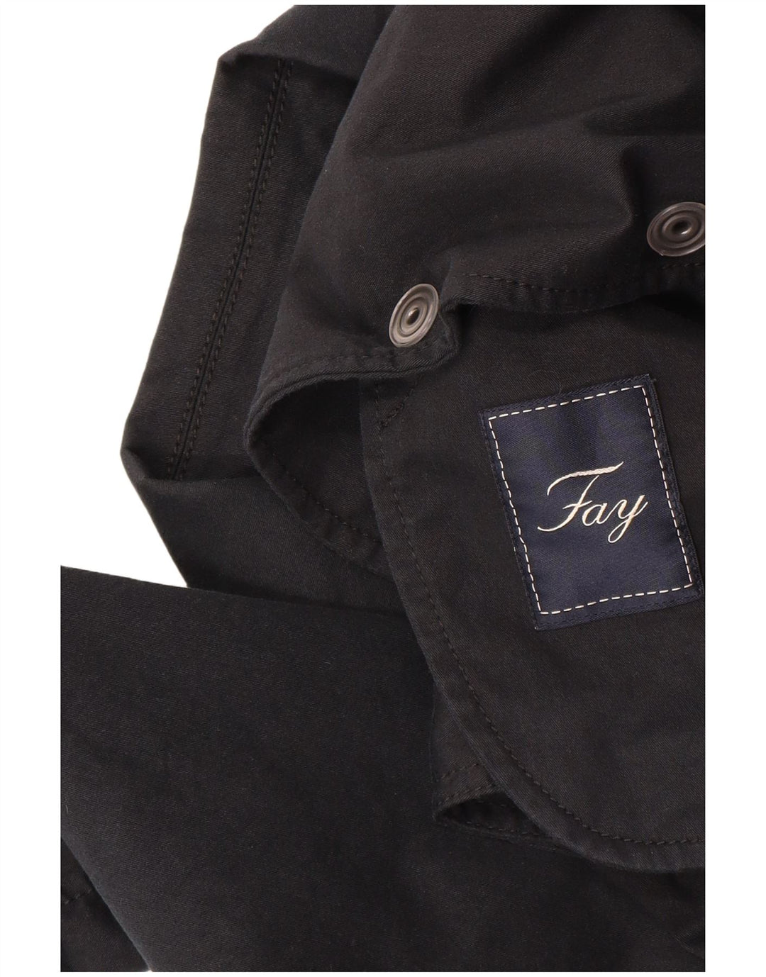 FAY Womens Utility Jacket IT 44 Medium Black Cotton