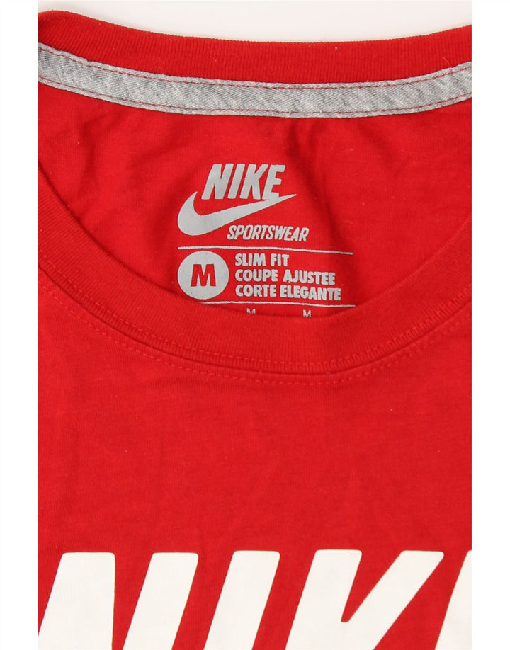 T-shirt grafica Nike Slim Fit da uomo, colore rosso medio