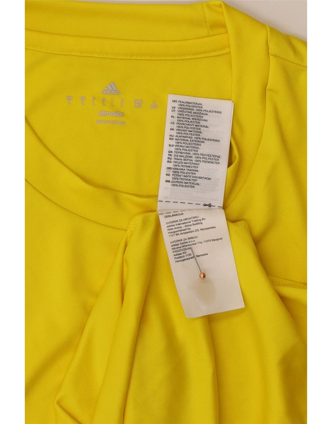 T-shirt ADIDAS da uomo Climalite Top grande giallo in poliestere