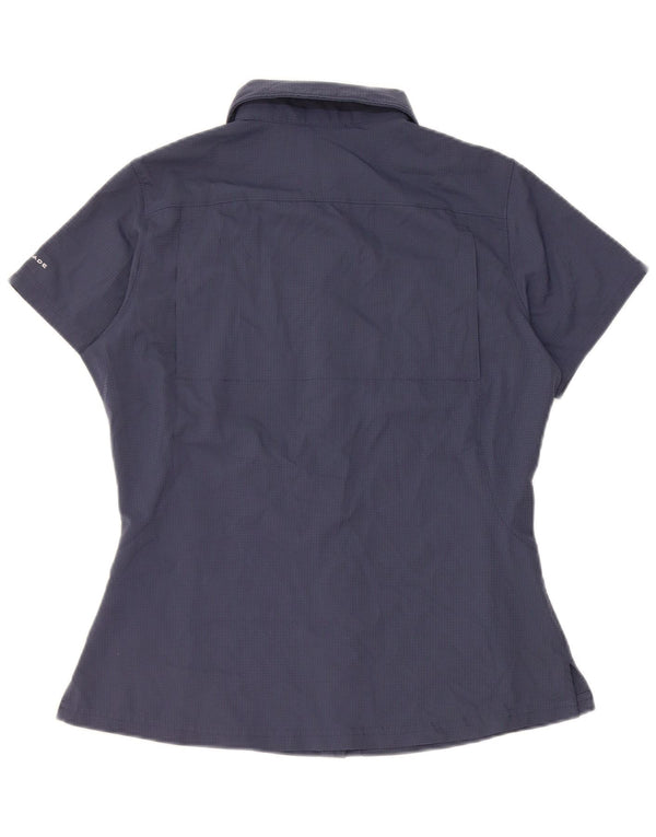 Camicia a maniche corte Columbia Omni-Shade da donna UK 6 XS blu navy a quadri