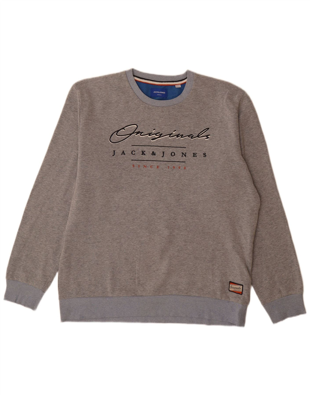 Jack & Jones Felpa con grafica da uomo Maglione 2XL Poliestere chiazzato grigio