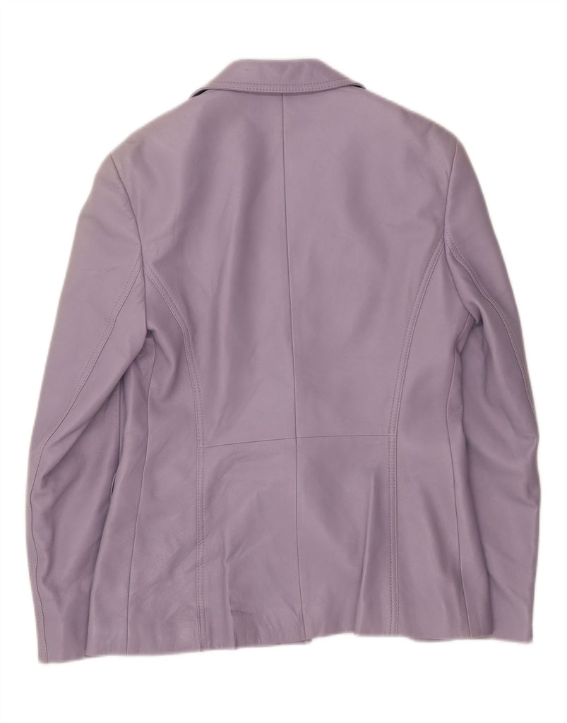 ESCADA Womens 1 Button Leather Blazer Jacket EU 38 Medium Purple Lambskin Vintage Escada and Second-Hand Escada from Messina Hembry 