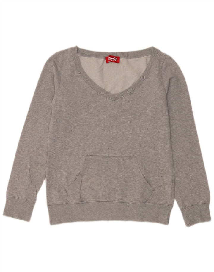Felpa da donna Playlife Maglione UK 14 Cotone grigio medio