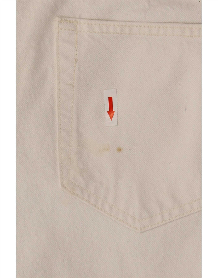 Jeans slim corti da uomo Zara EU 42 Large W32 L26 Bianco