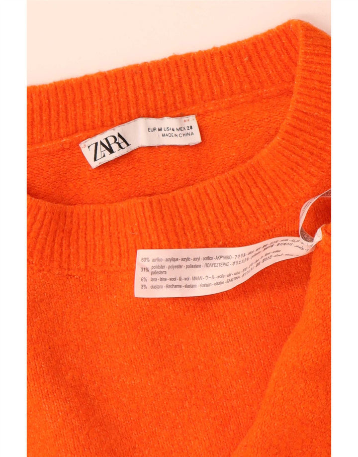 Maglione girocollo oversize da donna Zara UK 14 Acrilico arancione medio