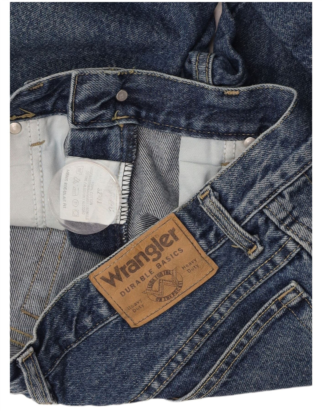 Jeans dritti da uomo vestibilità regolare WRANGLER W32 L32 cotone blu