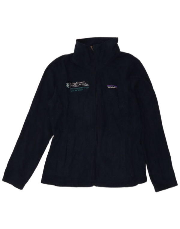 Patagonia Giacca in pile grafica da donna UK 10 Small Poliestere blu navy