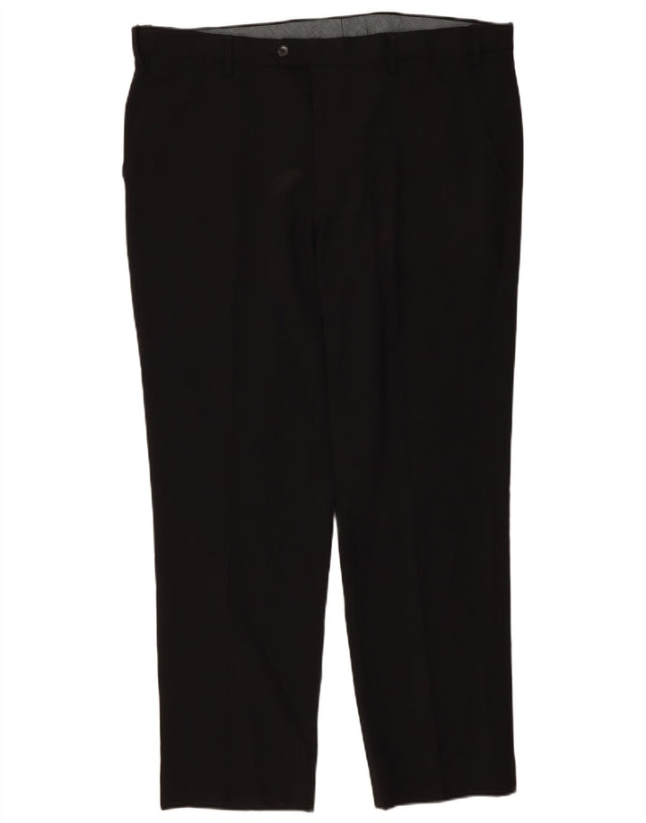 Pantaloni da abito regolari da uomo Marks & Spencer W40 L31 poliestere nero