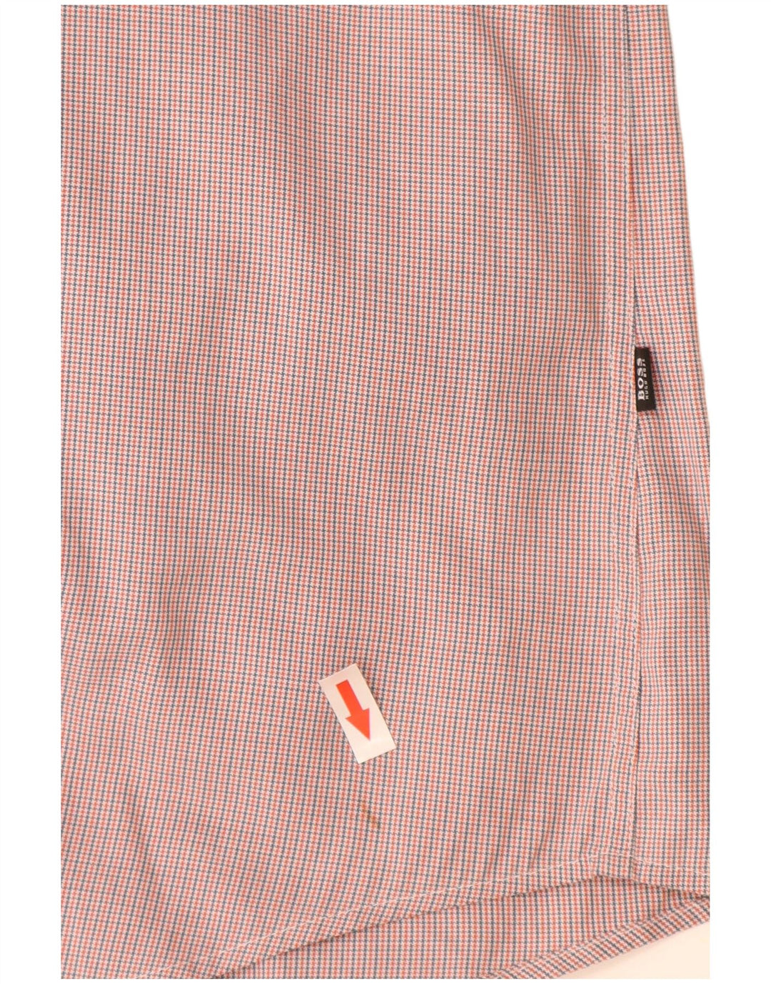 Camicia da uomo slim fit a quadri Hugo Boss grande cotone pied de poule arancione