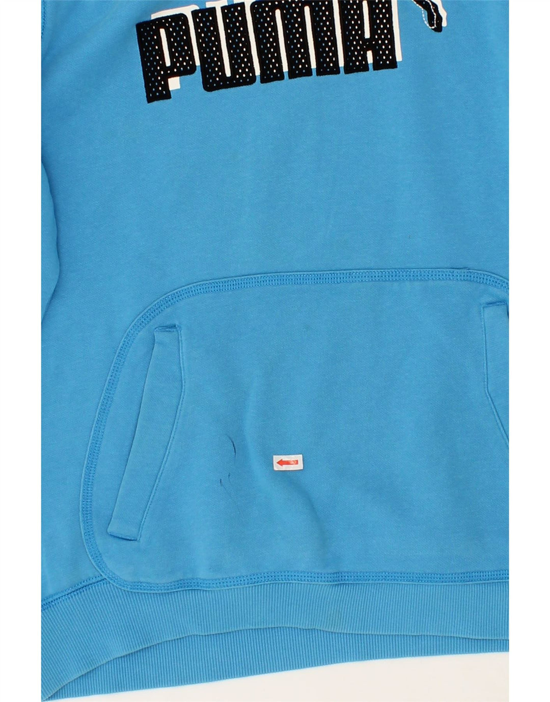 PUMA Womens Graphic Hoodie Jumper UK 14 Medium Blue Vintage Puma and Second-Hand Puma from Messina Hembry 
