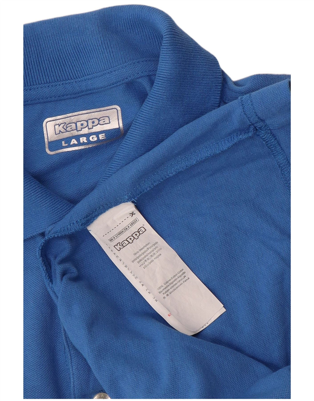 Polo Kappa Uomo Large Blu In Cotone