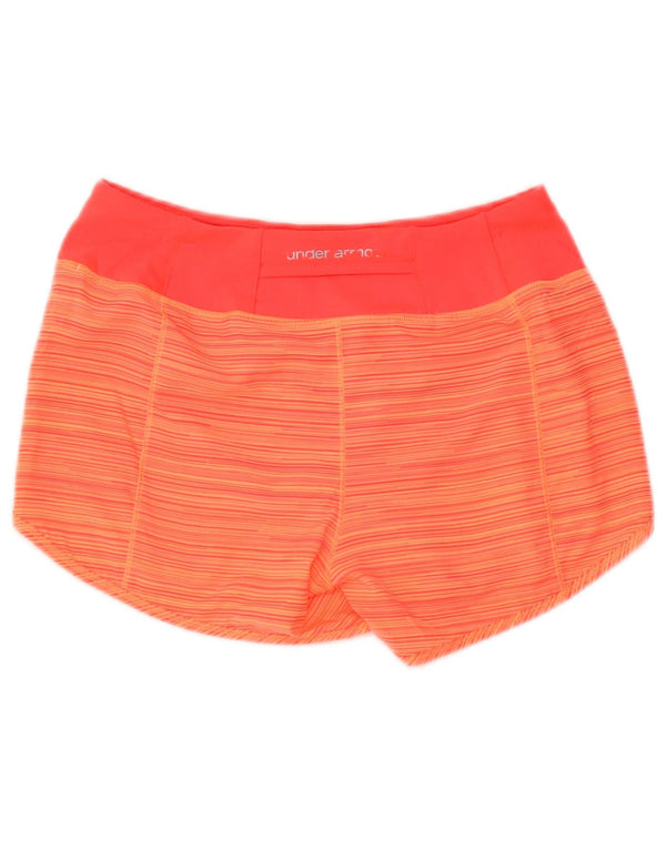 Pantaloncini sportivi Under Armour da donna Heat Gear UK 10 piccoli a righe arancioni