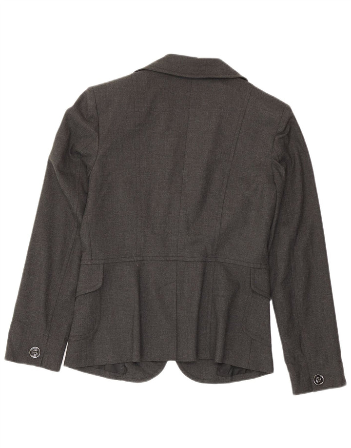 New Penny Giacca blazer a 2 bottoni da donna UK 10 Small Grey Viscose
