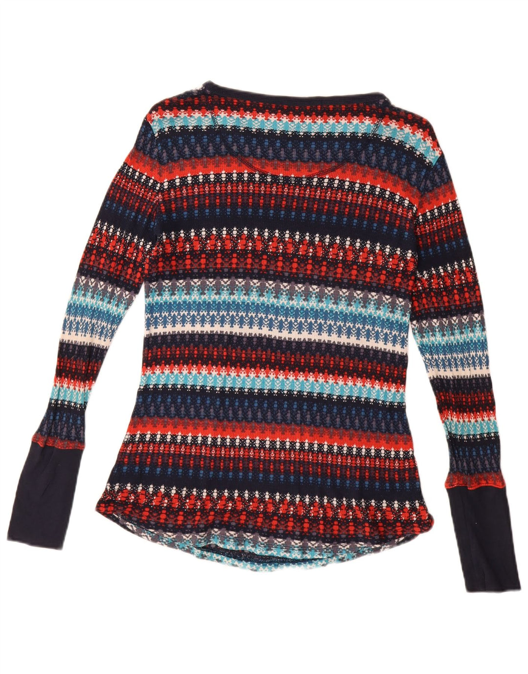 ORVIS Maglione da donna con scollo a barchetta UK 14 Grandi righe multicolori