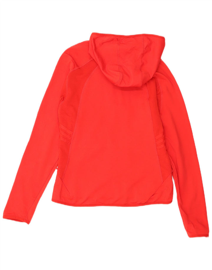 Maglione con cappuccio e zip da donna Adidas UK 14 Large Rosso Poliestere