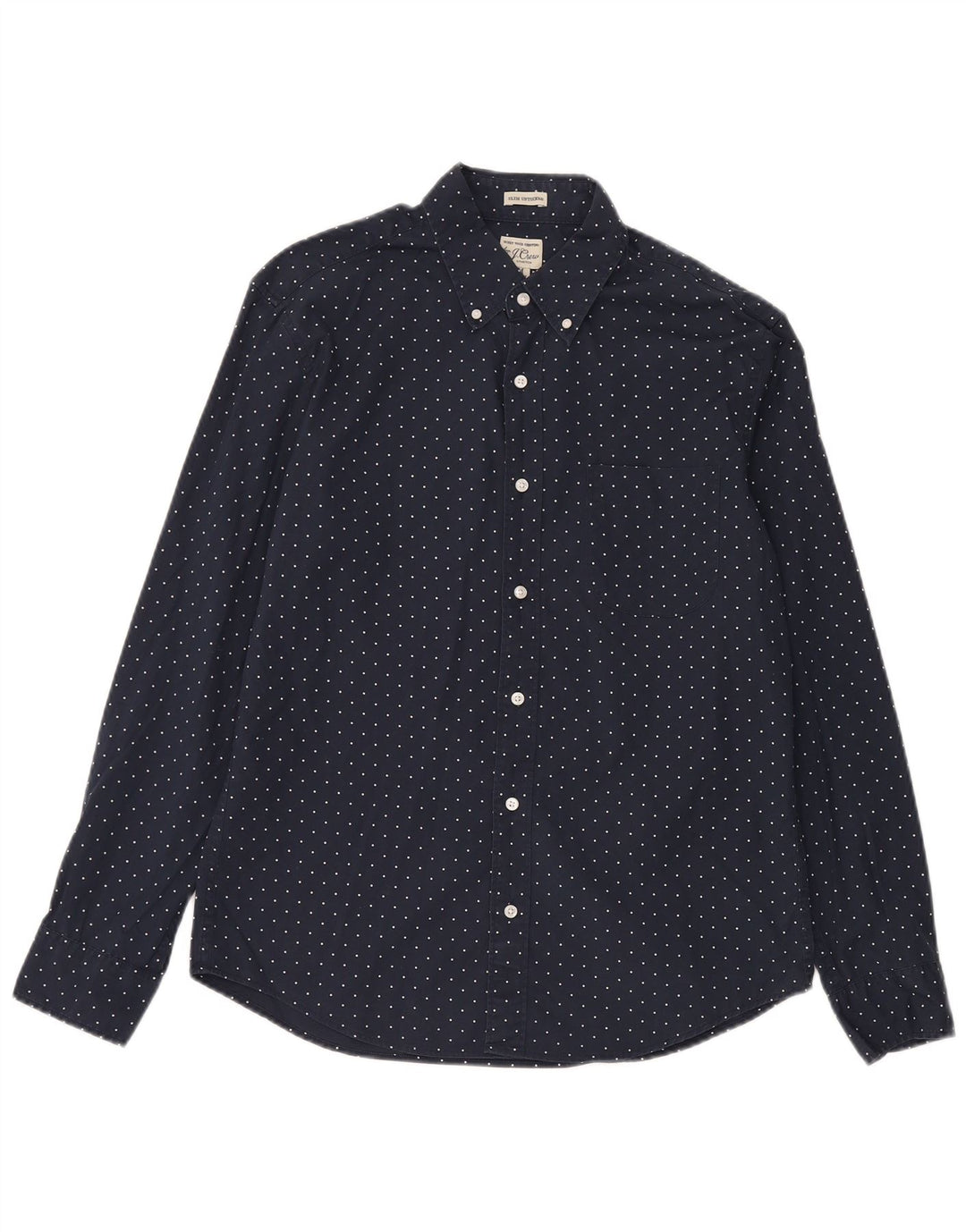 Camicia slim fit da uomo J. Crew in cotone a pois blu navy medio