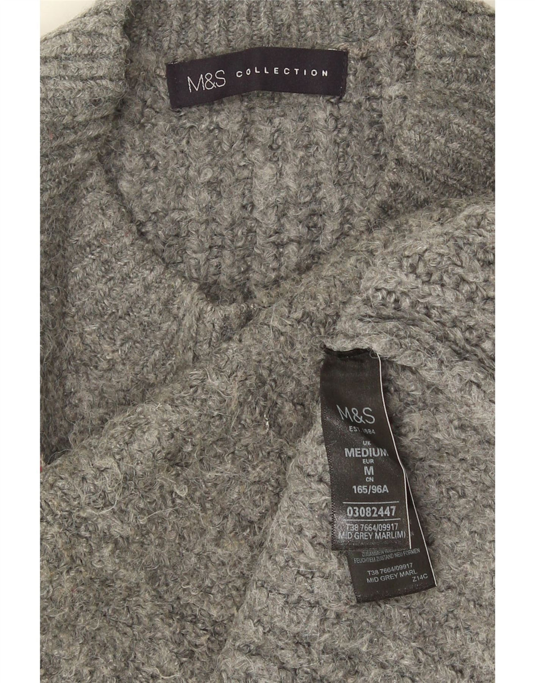 Maglione maglione girocollo oversize da donna Marks & Spencer UK 14 Grigio medio
