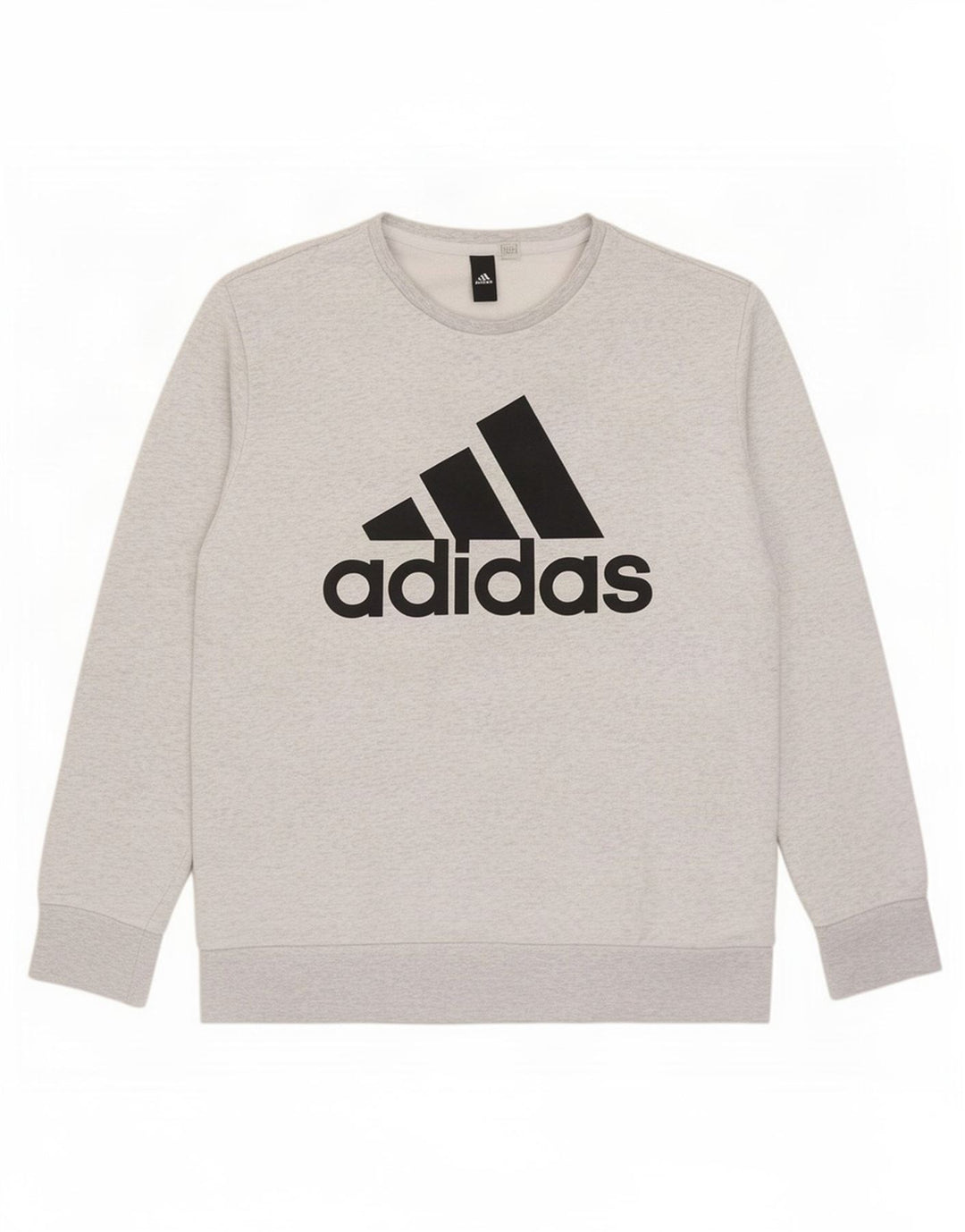 Felpa grafica da uomo Adidas maglione grigio medio chiazzato