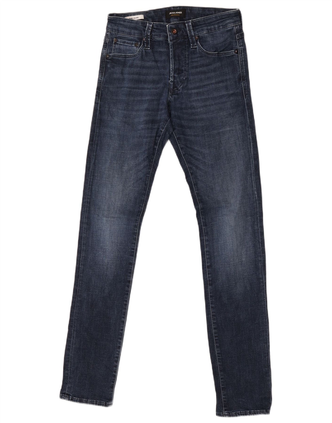 Jack & Jones Uomo GLENN Slim Jeans W27 L32 Blu Navy Cotone