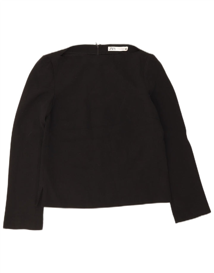 Top Zara da donna a maniche lunghe UK 6 XS poliestere nero