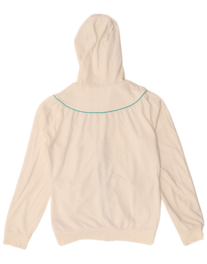 Felpa con cappuccio e zip da donna Adidas IT 44 cotone bianco medio