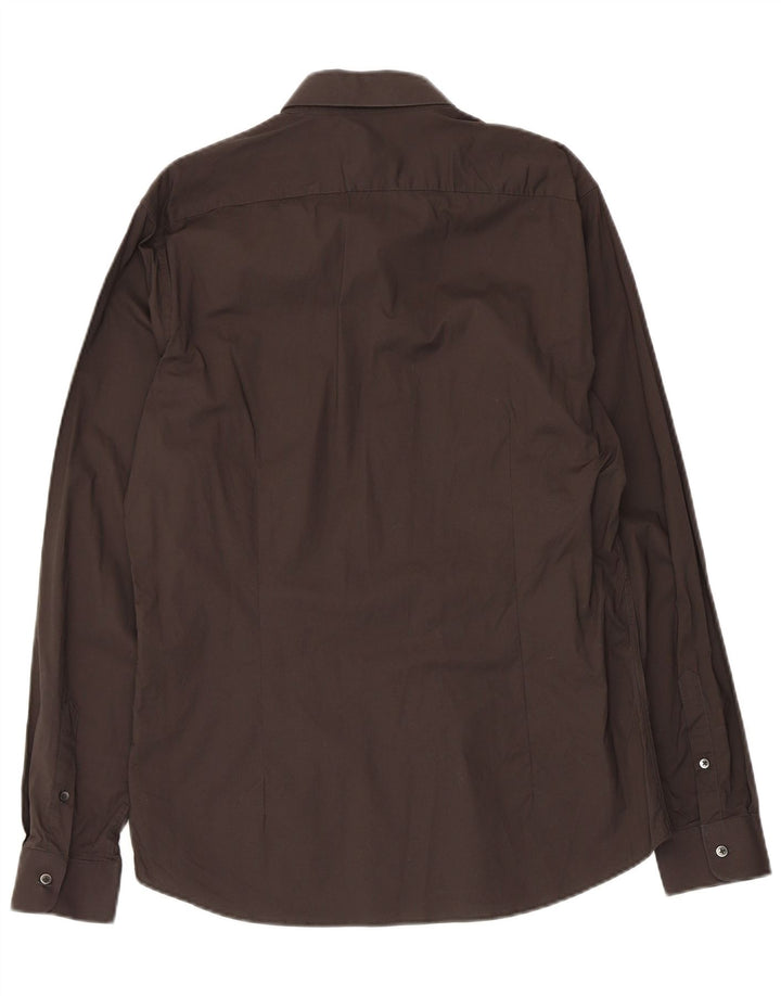 Camicia Reiss da uomo slim fit grande in cotone nero