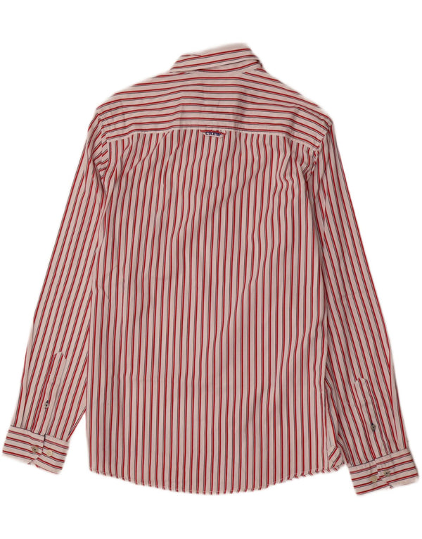 Crew Clothing Camicia da uomo in cotone a righe rosse medie