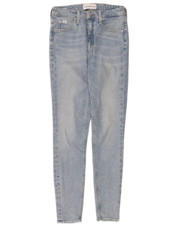 Jeans skinny a vita alta da donna Calvin Klein W28 L28 cotone blu