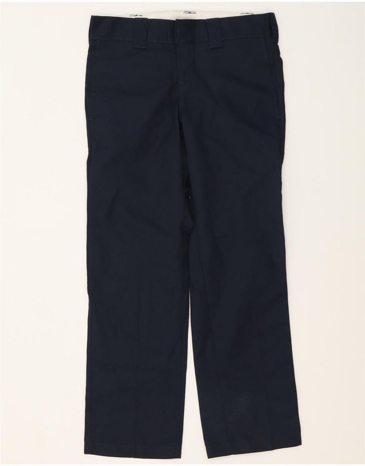 DICKIES Pantaloni chino dritti slim da uomo W30 L30 poliestere blu navy