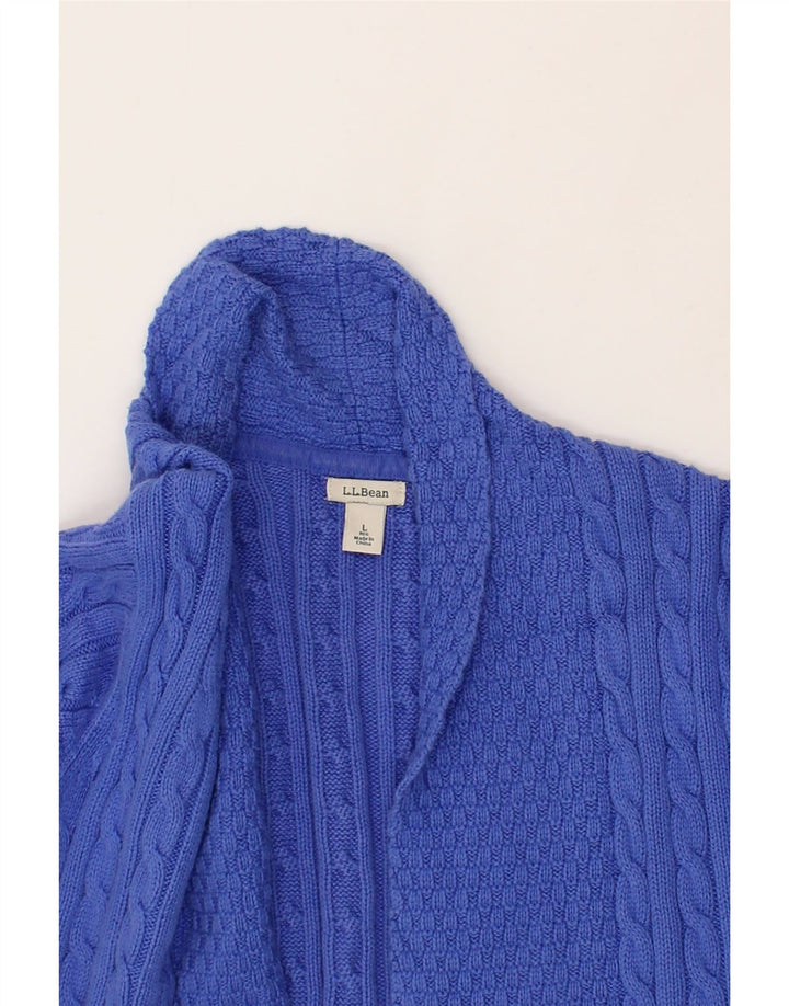 L.L.BEAN Womens Open Cardigan Sweater UK 16 Large Blue Cotton Vintage L.L.Bean and Second-Hand L.L.Bean from Messina Hembry 