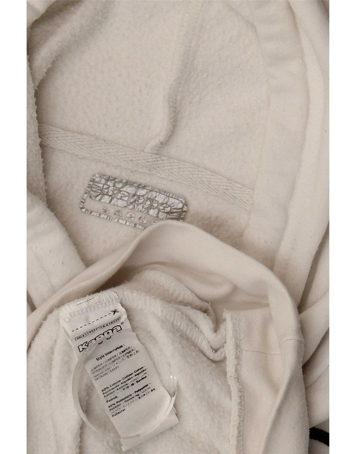 Maglione con cappuccio grafico da uomo Kappa grande in cotone bianco