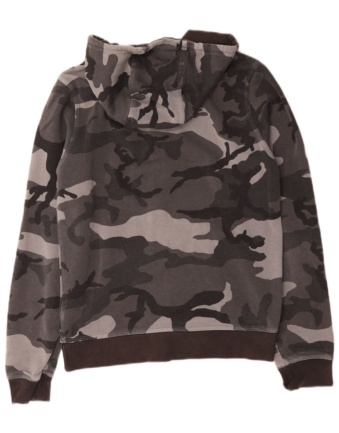 Felpa con cappuccio e zip Nike da uomo, piccola, in cotone mimetico grigio