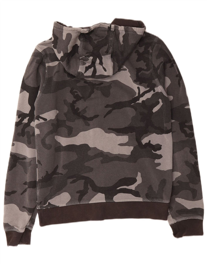 Felpa con cappuccio e zip Nike da uomo, piccola, in cotone mimetico grigio